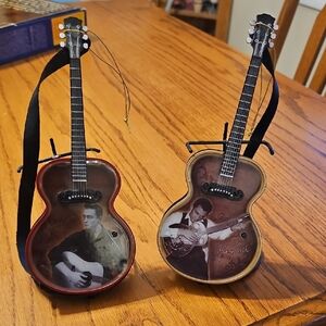 Miniature Guitar Ornaments with Musician Prints